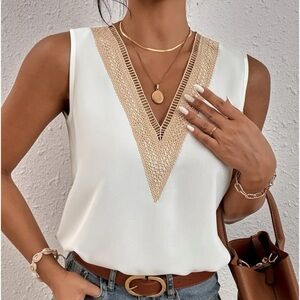 White and Gold Blouse